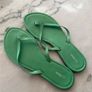 L.L. Bean Women's Green Leather Sandals